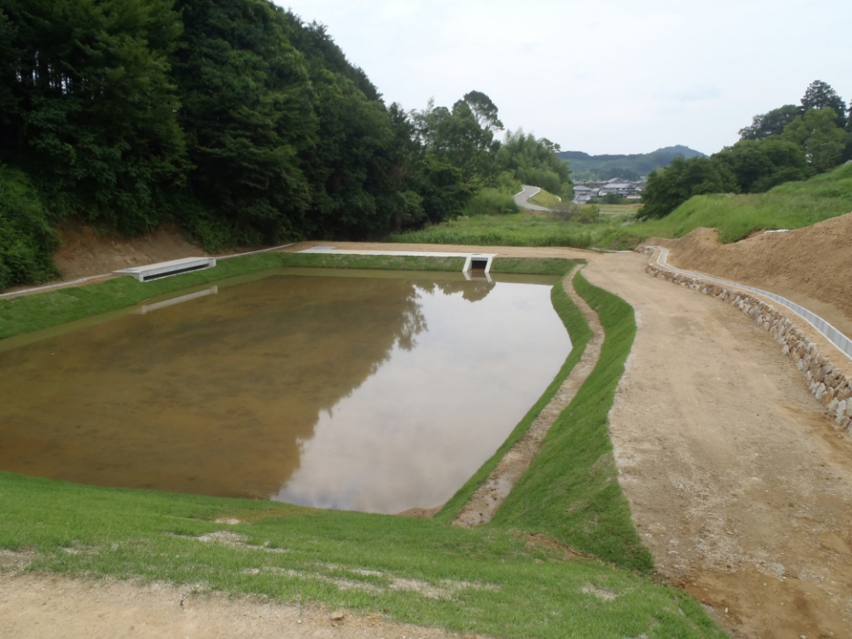 キトラ古墳周辺地区生活体験ゾーン調整池設置工事　写真1