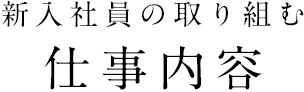 新入社員の取り組む仕事内容